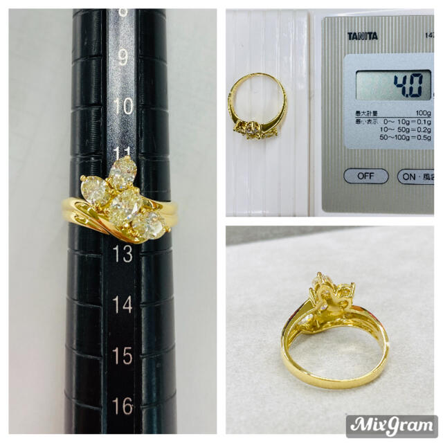 綺麗なイエローダイヤモンド☆K18ダイヤモンドリング D:1.290ct 3