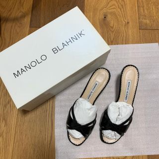 マノロブラニク(MANOLO BLAHNIK)の新品未使用　マノロ　ブラニク　黒ミュール(サンダル)