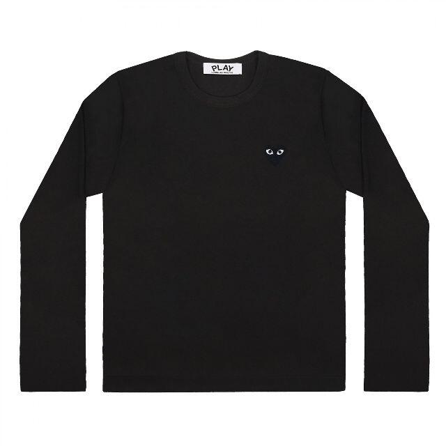 PLAYコムデギャルソン メンズ 黒ハートロングスリーブTee M メンズのトップス(Tシャツ/カットソー(七分/長袖))の商品写真