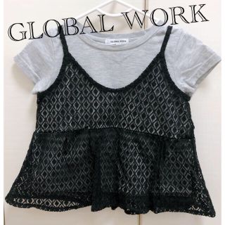 グローバルワーク(GLOBAL WORK)の【GLOBALWORK】レース付Ｔシャツ　S(Tシャツ/カットソー)
