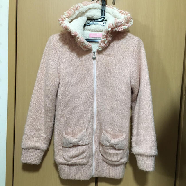 mezzo piano junior(メゾピアノジュニア)のmezzopiano junior　ニットパーカー キッズ/ベビー/マタニティのキッズ服女の子用(90cm~)(ジャケット/上着)の商品写真