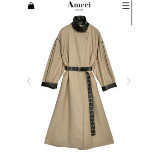 アメリヴィンテージ(Ameri VINTAGE)のameri FAKE LEATHER DOCKING COAT ベージュ(トレンチコート)