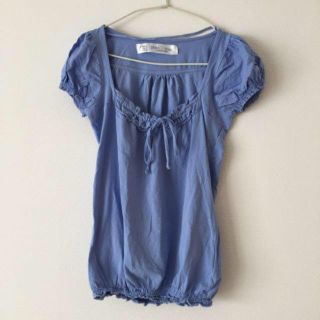 ザラ(ZARA)のZARA リボンパフスリーブ(カットソー(半袖/袖なし))