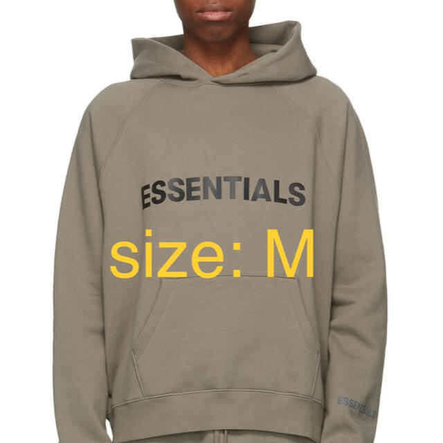 Essentials Logo Pullover Hoodie Taupe M