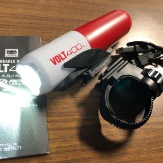 キャットアイ(CATEYE)の美品 CATEYE 充電式LEDヘッドライト VOLT400 限定カラー(パーツ)