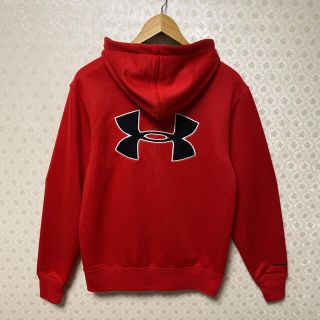 アンダーアーマー(UNDER ARMOUR)の♻️アンダーアーマー♻️メンズ♻️長袖ジップアップ  パーカー♻️レッド(パーカー)