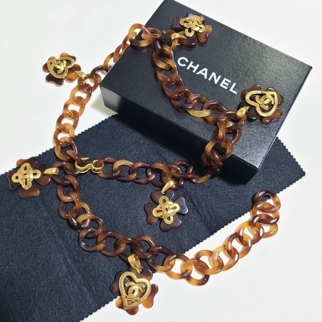 入手困難 CHANEL べっ甲調 ベルト ネックレス シャネル