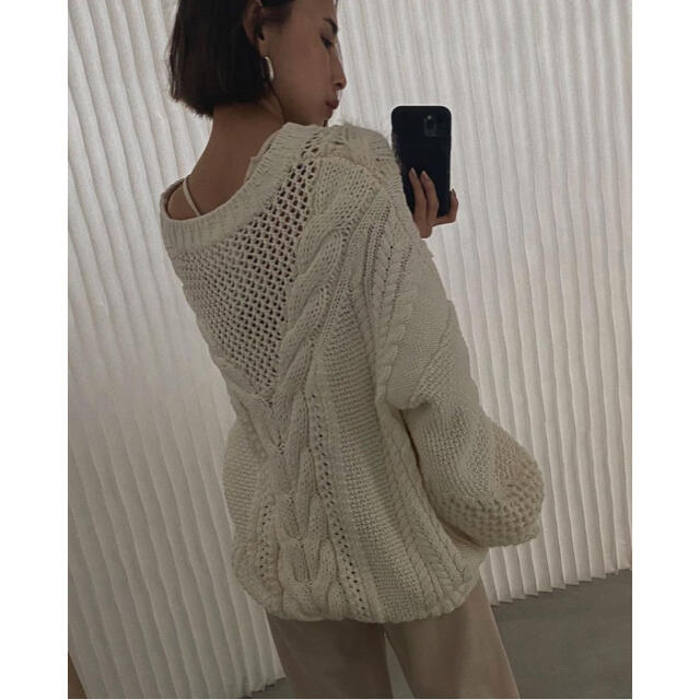 Ameri VINTAGE(アメリヴィンテージ)のアメリヴィンテージ　TWIN YARN CABLE KNIT レディースのトップス(ニット/セーター)の商品写真