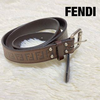 フェンディ(FENDI)の訳あり FENDI フェンディ レザー ベルト ズッカ柄 総柄 40/100(ベルト)