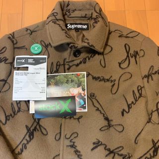 supreme シュプリームscript logos wool overcoat