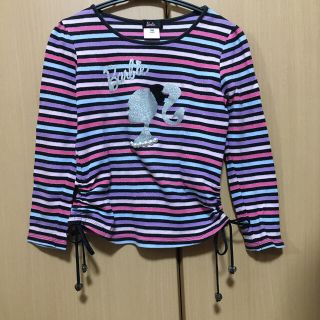 バービー(Barbie)のBarbie　マルチボーダーラメプリントTシャツ(Tシャツ/カットソー)