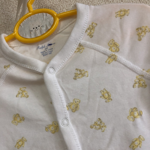Ralph Lauren(ラルフローレン)の新品　ラルフローレン　9M\9ヶ月　黄色　熊柄カバーオール キッズ/ベビー/マタニティのベビー服(~85cm)(ロンパース)の商品写真