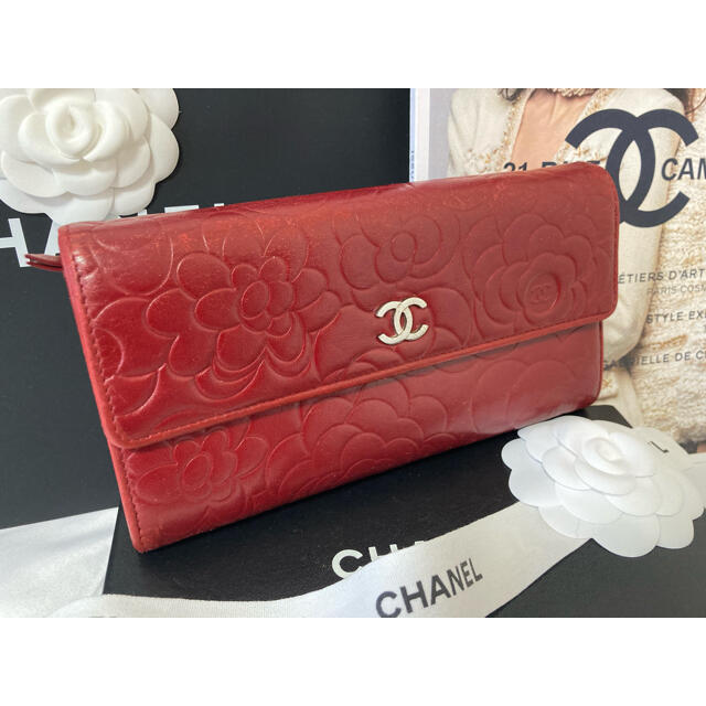 期間限定お試し価格】 CHANEL - CHANEL シャネル レッド 長財布