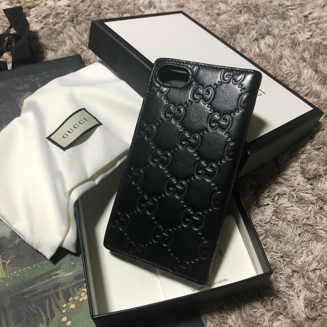 Gucci(グッチ)のGUCCI グッチシマレザー iPhone7 / iPhone8 用 手帳型   スマホ/家電/カメラのスマホアクセサリー(iPhoneケース)の商品写真