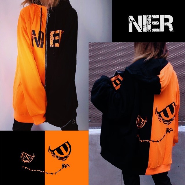 NieR two-tone ZIP PARKA【FACE ANGRY】