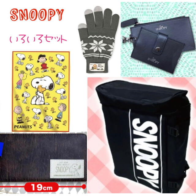 SNOOPY(スヌーピー)のスヌーピー 新品 手袋 ブランケット ウォレット カードケース  リュック 新品 エンタメ/ホビーのおもちゃ/ぬいぐるみ(キャラクターグッズ)の商品写真