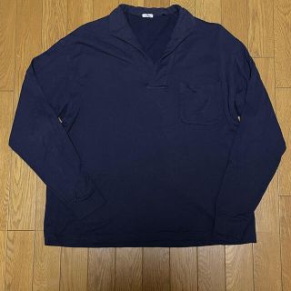 コモリ(COMOLI)のcomoli オープンカラー カットソー 3 シャツ ネイビー コモリ(Tシャツ/カットソー(七分/長袖))