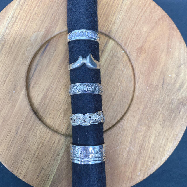 【お買得！5点セット】タイ シルバー リング 925 指輪 17号 メンズのアクセサリー(リング(指輪))の商品写真