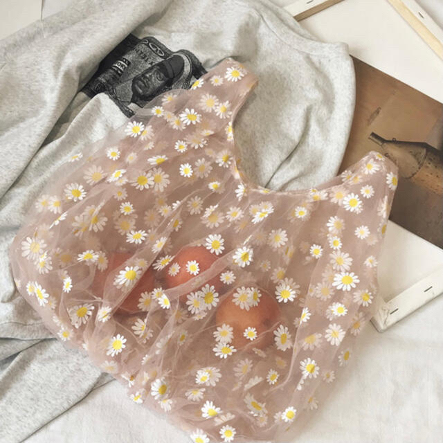 【新品♡】可愛い♡花柄 レース エコバッグ ショッピングバッグ トートバッグ レディースのバッグ(エコバッグ)の商品写真