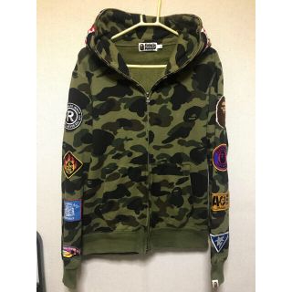 アベイシングエイプ(A BATHING APE)のA BATHING APE エイプロゴワッペン シャークフェイス ジップパーカー(パーカー)