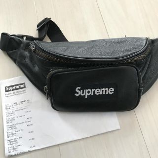 シュプリーム(Supreme)のsupreme leather waist bag 黒 ウエストバッグ(ウエストポーチ)