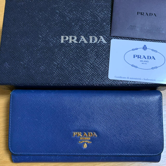 Prada Prada サフィアーノ 長財布 二つ折り ブルー ブリエッタ Bluetteの通販 By みかん S Shop プラダならラクマ