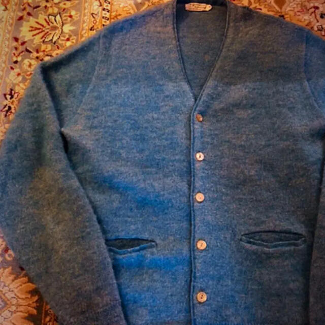 needlesVintage Mohair Cardigan 60's Blue