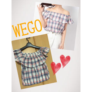 ウィゴー(WEGO)のWEGO♡チェックオフショルブラウス(シャツ/ブラウス(半袖/袖なし))
