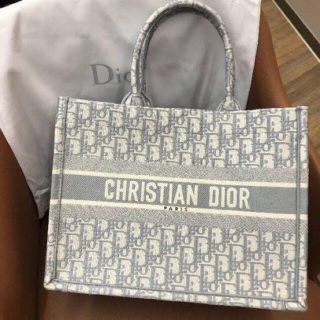 DIORブックトートミディアムバッグ　グレー