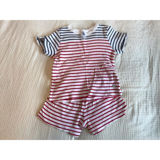 プチバトー(PETIT BATEAU)の【プチバトー】上下パジャマ 86cm 2歳 半袖(ロンパース)