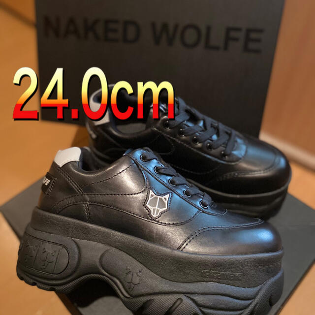 【新品未使用】24 Naked wolf ネイキッドウルフ厚底　レザースニーカー靴/シューズ