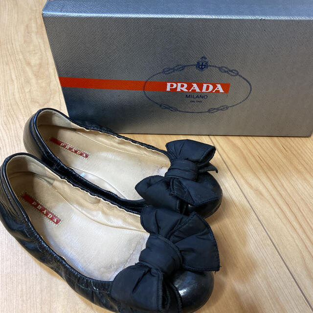 PRADA(プラダ)のPRADA プラダ  バレリーナ　リボン　紗栄子 レディースの靴/シューズ(バレエシューズ)の商品写真