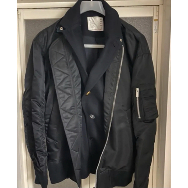 【極美品】sacai MEN MA-1 Blouson 黒 サイズ1 サカイ