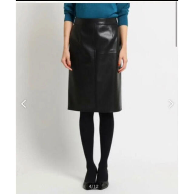 COUP DE CHANCE(クードシャンス)のクードシャンス　フェイクラムレザータイトスカート　 レディースのスカート(ひざ丈スカート)の商品写真