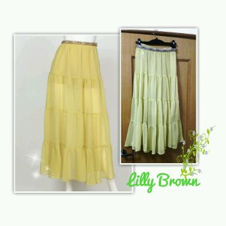 リリーブラウン(Lily Brown)のLilly BrownシフォンマキシSK(ロングスカート)