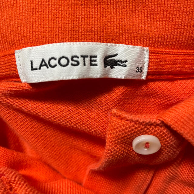 LACOSTE(ラコステ)のラコステ　ポロシャツ　レディース  オレンジ　S レディースのトップス(ポロシャツ)の商品写真