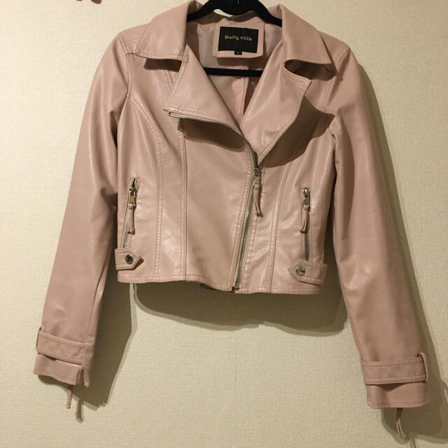 ライダースジャケット  L ピンク 値下げ‼️ レディースのジャケット/アウター(ライダースジャケット)の商品写真