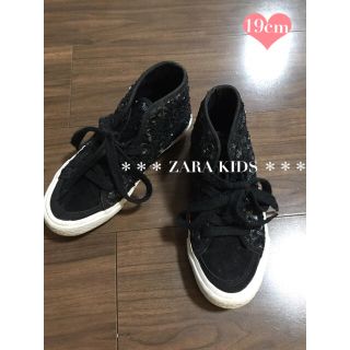 ザラキッズ(ZARA KIDS)のZARA KIDS ザラ キッズ スパンコール ハイカット スニーカー 32(スニーカー)