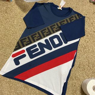 フェンディ(FENDI)のフェンディ tシャツ FILA コラボ ネイビー(Tシャツ/カットソー(半袖/袖なし))