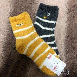 ユニクロ(UNIQLO)のUNIQLO×スヌーピー ふわもこソックス 2足セット(ソックス)