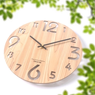 【無音】掛け時計 木製 円盤  IKEA ニトリ フランフラン 無印良品好きにも(掛時計/柱時計)