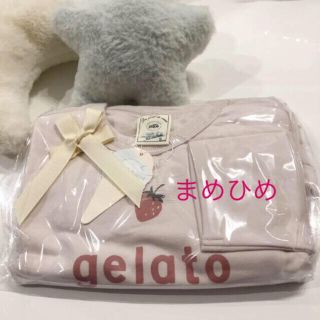 ジェラートピケ(gelato pique)のラスト⭐️定価以下☆新品♡ストロベリーロゴワンポイントプルオーバー♡Ｓサイズ(パジャマ)