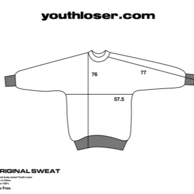YOUTH LOSER/×VERDY/97 ANARCHY SMILE SWEAT/スウェット/M/グレー-