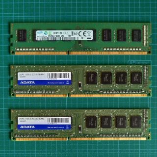 メモリー　DDR3 DIMM  2GB  3枚 ADATA, Samsung(PCパーツ)