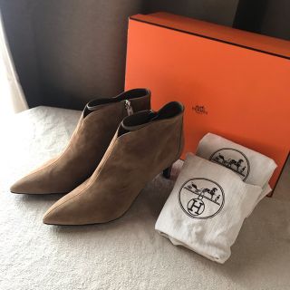 エルメス(Hermes)のエルメス　レザー　ショートブーツ　37 ブーティ(ブーティ)