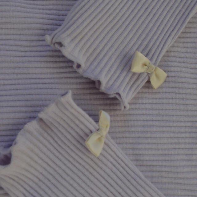 F.O.KIDS(エフオーキッズ)のアプレレクール　女の子　リブ　カットソー　110センチ　紫　パープル　　110 キッズ/ベビー/マタニティのキッズ服女の子用(90cm~)(Tシャツ/カットソー)の商品写真