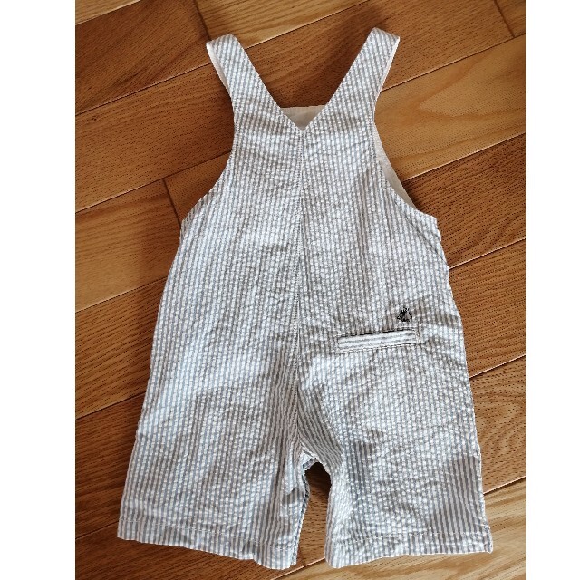 PETIT BATEAU(プチバトー)の美品　PETIT BATEAU　ショートサロペット　18m キッズ/ベビー/マタニティのベビー服(~85cm)(パンツ)の商品写真