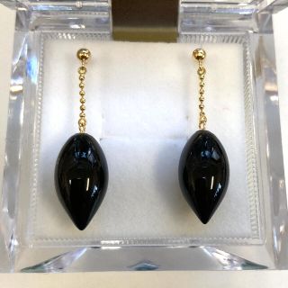 K18 オニキス　ピアス(ピアス)