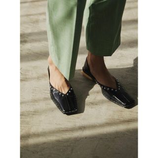 アメリヴィンテージ(Ameri VINTAGE)のアメリヴィンテージ STUDS WOOD HEEL BABOOSH(ハイヒール/パンプス)