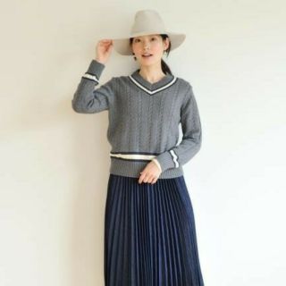 ユナイテッドアローズグリーンレーベルリラクシング(UNITED ARROWS green label relaxing)のタグなし新品 mielle チルデンニット 森貴美子 春ニット(ニット/セーター)